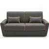 POLTRONE ITALIA Divano Letto 3 posti trasformabile Materasso matrimoniale H17 cm 2 cuscini Sfoderabile antimacchia Grigio inserti gialli Made in Italy