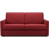 POLTRONE ITALIA Divano Letto Trasformabile 3 Posti Jazz Materasso matrimoniale H13 cm 140x195 Sfoderabile tessuto antimacchia Rosso Made in Italy