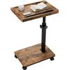 IBUYKE Tavolini a Forma Di C, avec roulettes, Girevole a 360°,Regolabile in Altezza,Tavolino Salotto con Slot per Telefono e Tablet, Comodino per Divano, Letto, Soggiorno, Marrone TVT007H