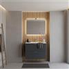 BB BuyBath Mobile bagno sospeso 80 cm antracite con 2 cassetti incluso lavabo e specchio con luce - Mia | Vitra