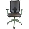 EUROPOLTRONE Sedia Ufficio Ergonomica Verde Salvia, Poltrona Scrivania con Supporto Lombare X-Flow, Braccioli Regolabili, Seduta in Eco-Pelle e Schienale Traspirante, Design Moderno Bio-Style.
