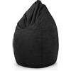 Green Bean© Poltrona a sacco con schienale 60x60x90cm - Cuscino per interni 220Lt riempimento accogliente e lavabile - Cuscino da pavimento pouf sedia sgabello