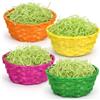 Epokus Cestini di Pasqua Con Erba Decorativa, 4 Pezzi Cestino di Pasqua da Riempire Colorati, Cestini di Vimini Verde Erba di Pasqua, Pasqua Nido Cesto Tessitura per Bambini Decorazione Uovo di Pasqua