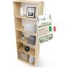 CDF Libreria Scaffale Moderna con Ripiani Aperti Rovere Artigianale 60 cm | Scomparti a vista, libri e documenti, decorazioni, soggiorno e studio, organizzazione domestica, mobile verticale