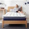 EDIMENS Materasso 90 x 200 cm, con molle insacchettate, H5 di media resistenza, traspirante, 25 cm di altezza, 100 notti di prova, per letto a molle, letto imbottito e letto degli ospiti