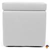ARKETICOM Pouf Contenitore Ecopelle poggiapiedi Bianco 42x42