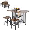 SOARS Set di tavolo da pranzo, tavolo da cucina pieghevole con 2 sgabelli e ruote