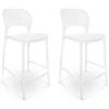 SAMIRA Sgabello cucina in plastica, sgabello alto - Sunny (2pz, Bianco)