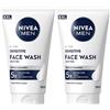 niveamen Nivea Men Sensitive Gel Detergente Viso XXL 150 ml, viso uomo in maxi formato per 5x protezione dalle irritazioni, Skincare con Complesso VitaminPRO idratante pelli sensibili 2x150 ml