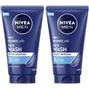 niveamen Nivea Men Hydrocare Gel Detergente Viso XXL 150 ml, viso uomo in maxi formato per 3x detersione efficace, Skincare idratante e rinfrescante con Aloe Vera tutti i tipi di pelle 2x150 ml