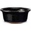 CERTRE - Vaso Bonsai Rotondo in Gres, Modello Rimini, Made in Italy, Colore Blu Scuro (Smaltato)| Misure esterne 15x6 cm