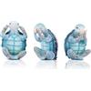 LCCCK 3 statuette di tartaruga marina saggia, decorazione pacifica per meditazione, yoga, decorazione pacifica, non vedere, non sentire, non parlare il male, tortugas, arte costiera per la casa e