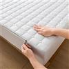 LJQAIZYL Coprimaterasso Trapuntata con Cerniera 160x190 Personalizzabile Fodera Sacco Materasso Matrimoniale/Singolo Lenzuolo Imbottito Tutto Incluso Copri Proteggi Materasso Topper Lavabile(160x200+21cm,Whit