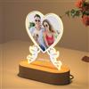 HOBULL Lampada Personalizzata con Foto, Cuore Portafoto Personalizzato Targa Acrilico con Lampada LED, Luce Notturna Cornice Foto Personalizzati Regali per Lei Lui Idee Regalo Anniversario