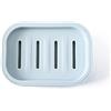SagaSave Portasapone quadrato in plastica per doccia, bagno, cucina, facile da pulire, blu