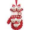HOBULL Palline di Natale Personalizzate 2025 - Decorazioni Albero di Natale per Famiglia di 2/3/4/5/6 Persone - Ornamenti Natalizi con Nome Guanti Rossi Personalizzate Regali per Famiglia, Bambini