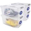PROFUN Scatola portaoggetti con coperchio, 10 l, grande scatola di plastica con coperchio, scatole impilabili, scatole e scatole, contenitore con coperchio, set da 4 pezzi