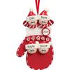 HOBULL Palline di Natale Personalizzate 2025 - Decorazioni Albero di Natale per Famiglia di 2/3/4/5/6 Persone - Ornamenti Natalizi con Nome Guanti Rossi Personalizzate Regali per Famiglia, Bambini