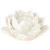 Pretty Home Portacandele in ceramica a forma di petali di loto, decorazione per la casa e il tavolo (bianco)