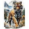 MOGTAA Tiger - Kit per pittura artistica con diamanti per adulti, paesaggio 5D, fai da te, per adulti e principianti, kit completo per decorare la casa, idea regalo, 30 x 40 cm