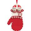 HOBULL Palline di Natale Personalizzate 2025 - Decorazioni Albero di Natale per Famiglia di 2/3/4/5/6 Persone - Ornamenti Natalizi con Nome Guanti Rossi Personalizzate Regali per Famiglia, Bambini