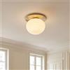 Licht-Erlebnisse Lampada da soffitto rotonda diametro 35 cm in metallo e vetro E27 in oro e bianco lampada da soffitto moderna per soggiorno e illuminazione