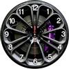 PETSOLA Orologio Da Parete 2D a Forma, Ruota D'auto, Senza Suoneria, Rotondo, Silenzioso, Ideale per Feste, Scuole E Altro Ancora, Diametro 30 Cm