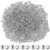 DICOSMETIC 2000 perline rotonde da 2 mm, piccole perline distanziatrici in acciaio inossidabile, perline sfuse in metallo da 0,8 mm, perline con foro piccolo per la creazione di gioielli a strati,
