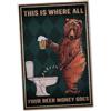 SOOBSOO This Is Where All Your Beer Money Goes Cartello divertente idea regalo - per toilette e bagni - 20 x 30 cm Forex in 3 mm di spessore