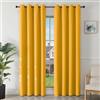 Joydeco Tende Oscuranti per Interni 2 Pezzi L 140 x A 200, Tende Termiche Isolanti con Occhielli per Soggiorno e Camera da Letto Moderne Blackout Curtains, Giallo