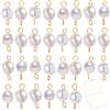 SUNNYCLUE 1 Scatola 30 Pezzi Perle di Perle d'Acqua Dolce Naturali Collegamenti Connettori Perle di Perle Bianche Barocche con 304 Occhielli in Acciaio Inossidabile per Le Donne Collana Bracciale
