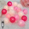 Ciskotu Ghirlanda Luminosa Cotone LED Con spina, 3,8M 20 Palline Decorativ Catena Luminoso Interno LED, Ghirlanda Luminosa Cameretta Bambini, per Balcone Festa Matrimonio Vacanze Decorazione Interna