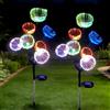 GOMETY 2 Pezzi Lampade Solari da Esterno per Giardino, Luci Solari a Forma di Medusa, Lampada Fiore LED Multicolore IP65 Impermeabile - Picchetti Solari per Prato, Balcone, Terrazza, Cortile