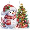 Lxmsja 5D Diamond Painting Natale Pendente Adulti Bambino, Pupazzo di Neve Diamond Painting Kit Completo Pendente, Natale Diamantini Crystal Art, Ghirlanda di Natale per Porta Finestra Parete