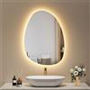 EMKE Specchio da bagno con illuminazione 55 x 75 cm,Anti-Appannamento