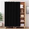 YSPZDQ Tendina Sottolavello Cucina Senza Foratura, Tenda Cucina Antipolvere & Autoadesiva, Petto Corto Tendine Oscuranti con Binari Scorrevoli per Cucina, Bagno, Armadio(Black,80 x 60 cm)