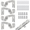 KineticKraft Set di 4 Staffa Palo per Tende Lunghezza e Angolo Regolabile, con Viti, Compatibile con Diametri Fino a 20mm-26mm, Impermeabile e Antiruggine, per Porte Aste per Tende da Doccia o Persiane (Argenteo)