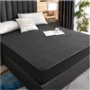 LNNXSZ Coprimaterasso Impermeabile Safe Waterproof Mattress Cover Protector Soft Comfortable Breathable Printing Bedding Mattress Bed Cover Fitted Machine Washable ( Color : Black , Size : 160x200x30cm )
