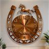 HCLRIU Orologio da Parete Personalizzato a Forma di Ferro di Cavallo, Decorazione da Parete in Acrilico 2D, Personalizzabile con Nome, Regalo di Compleanno per Appassionati di Cavalli
