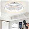 LXPWHR 50CM Ventilatori da Soffitto con Luci e Telecomando Ventilatore da Soffitto con 5 Pale Motore DC Reversibile Silenzioso a 6 Velocità per Camera da Letto Soggiorno Studio