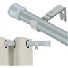 JONA SADO Asta per tende resistente per finestre 80-305 cm, set di aste regolabili da 2,5 cm con staffe, asta in metallo per tende per camera da letto, cucina, soggiorno 25LMG120SIL