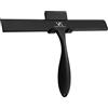 VANZAVANZU Tergivetro per Doccia, Pulisci Vetri Porte e Finestre - 28 cm Tergivetro Doccia Silicone - Pulisci Doccia Vetro, Bagno e Specchi Nero