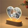 HOBULL Lampada Personalizzata con Foto, Cuore Portafoto Personalizzato Targa Acrilico con Lampada LED, Luce Notturna Cornice Foto Personalizzati Regali per Lei Lui Idee Regalo Anniversario