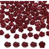 DICOSMETIC 80 Pezzi Perle di Rosa Rosso Scuro Intagliate Cinabro Perline di Fiore di San Valentino 10mm Perle di Fascino Rosa Perline 3D per la fabbricazione di Gioielli
