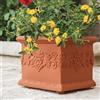 Decor Space Decorspace Vaso Quadro Uva quadrato in resina con decorazione per esterno Made in Italy (25 cm, Terracotta)