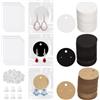 Rustark 800 pezzi 3 assortiti rotondi orecchini di carta display kit per appendere orecchini confezione con 300 pezzi da 4 cm per orecchini, 200 chiusure in silicone per orecchini, 300 sacchetti