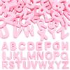 SOFPLATE 52 pz. Perline A Forma di Alfabeto Dalla A Alla Z Grandi Perline Rosa con Foro Grande In Acrilico Opaco 26 lettere Maiuscole Distanziatori A Bolla per Portachiavi Ciondoli per Borse Catene pe