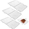 MHYMX Griglia per torte, 3 pezzi, griglia di raffreddamento in acciaio inox, rettangolare, grande griglia da forno, lavabile in lavastoviglie, per cuocere, raffreddare, grigliare, arrostire (31 x 20 x