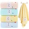 Cjytdkj Asciugamano per bambini, 4 pezzi di asciugamani per bambini, asciugamani per bambini cartone animato per mano viso piedi doccia sbavare