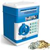 GOMETY Salvadanaio Digitale Per Bambini Con Password, Salvadanaio Con Codice E Rotolamento Automatico, Banca Salvadanaio Per Monete E Banconote (Blu)